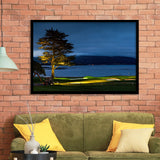 Pebble Beach Golf Resort, Hole 18 At Night, Golf Sport Print, Golf Lover, Framed Art Prints Home Decor