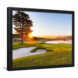 Pebble Beach Golf Resort, Sunrise On Hole 18, Golf Sport Print, Golf Lover, Framed Art Prints Home Decor