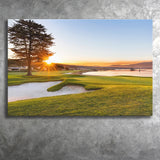 Pebble Beach Golf Resort, Sunrise On Hole 18, Golf Art Print, Golf Lover, Canvas Prints Wall Art Decor