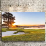 Pebble Beach Golf Resort, Sunrise On Hole 18, Golf Art Print, Golf Lover, Canvas Prints Wall Art Decor