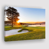 Pebble Beach Golf Resort, Sunrise On Hole 18, Golf Art Print, Golf Lover, Canvas Prints Wall Art Decor