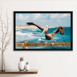 Pelican Wall Art Framed Canvas Prints Wall Art Decor, Framed Picture, Floating Frame