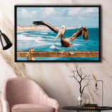 Pelican Wall Art Framed Canvas Prints Wall Art Decor, Framed Picture, Floating Frame