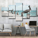 Pelicans Bird Prints Pelican Bird Large Canvas Prints Multi Panels Wall Art Prints Home Decor