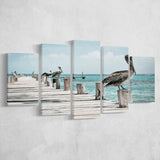Pelicans Bird Prints Pelican Bird Large Canvas Prints Multi Panels Wall Art Prints Home Decor