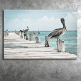Pelicans Bird Prints Pelican Bird Landscape Canvas Prints Wall Art Home Decor - Painting Canvas, Ready to hang