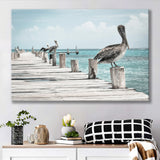 Pelicans Bird Prints Pelican Bird Landscape Canvas Prints Wall Art Home Decor - Painting Canvas, Ready to hang