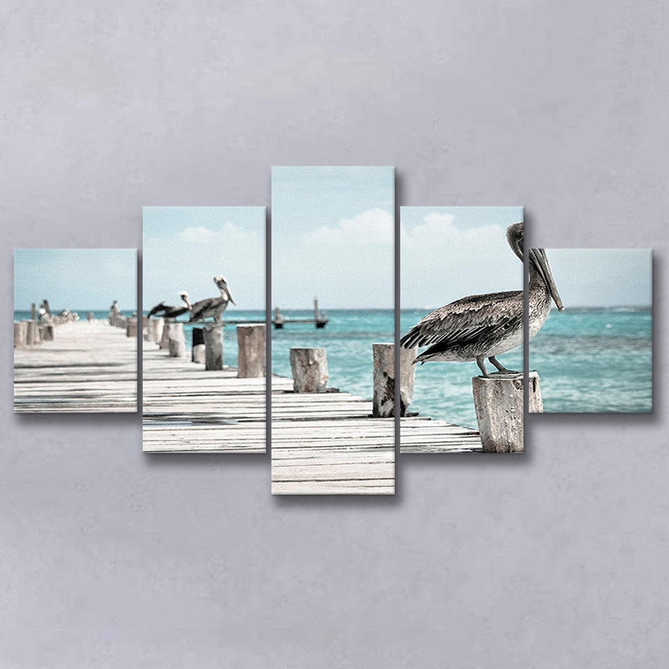 Pelicans Bird Prints Pelican Bird Large Canvas Prints Multi Panels Wall Art Prints Home Decor