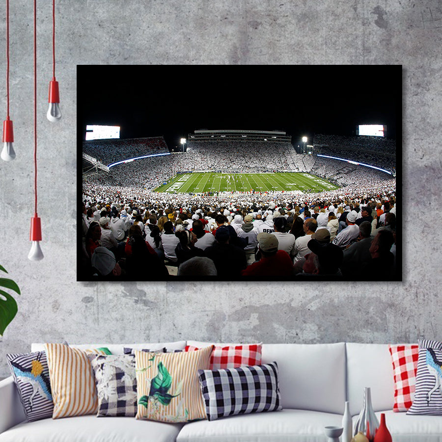 Penn State Stadium, Stadium Canvas, Sport Art, Gift for him, Framed Art Prints Wall Art Decor, Framed Picture