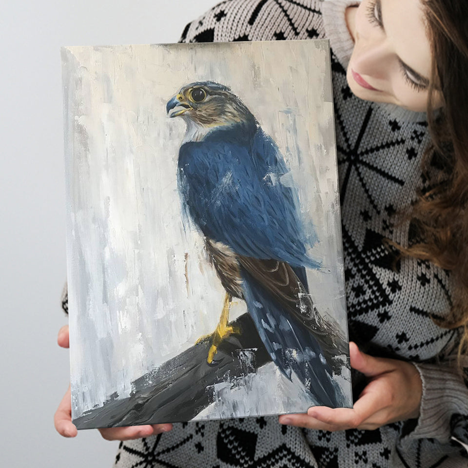 Peregrine Falcon Painting Style Canvas Prints Wall Art, Home Living Room Decor, Large Canvas