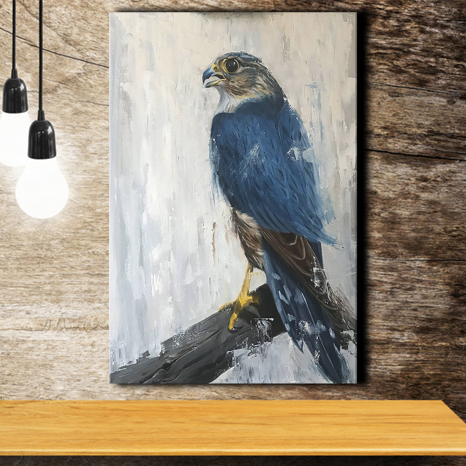 Peregrine Falcon Painting Style Canvas Prints Wall Art, Home Living Room Decor, Large Canvas