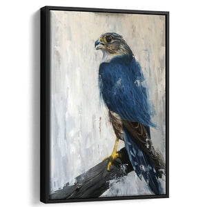 Peregrine Falcon Painting Style Framed Canvas Prints Wall Art, Floating Frame, Large Canvas Home Decor