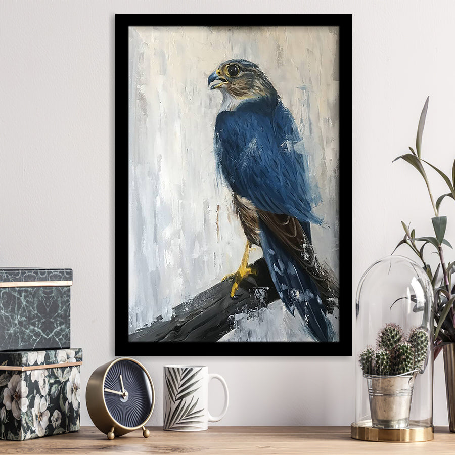 Peregrine Falcon Painting Style Framed Art Prints Wall Decor, Framed Picture, Large Picture