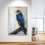 Peregrine Falcon Painting Style Framed Canvas Prints Wall Art, Floating Frame, Large Canvas Home Decor
