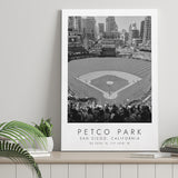 Petco Park San Diego Padres Baseball Lovers Black And White Art Canvas Prints Wall Art Home Decor