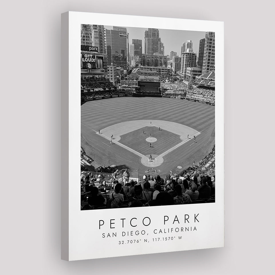 Petco Park San Diego Padres Baseball Lovers Black And White Art Canvas Prints Wall Art Home Decor