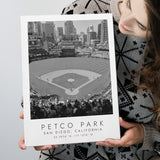 Petco Park San Diego Padres Baseball Lovers Black And White Art Canvas Prints Wall Art Home Decor