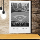 Petco Park San Diego Padres Baseball Lovers Black And White Art Canvas Prints Wall Art Home Decor