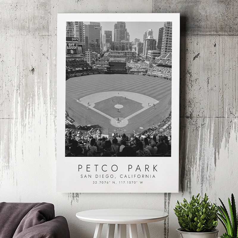 Petco Park San Diego Padres Baseball Lovers Black And White Art Canvas Prints Wall Art Home Decor