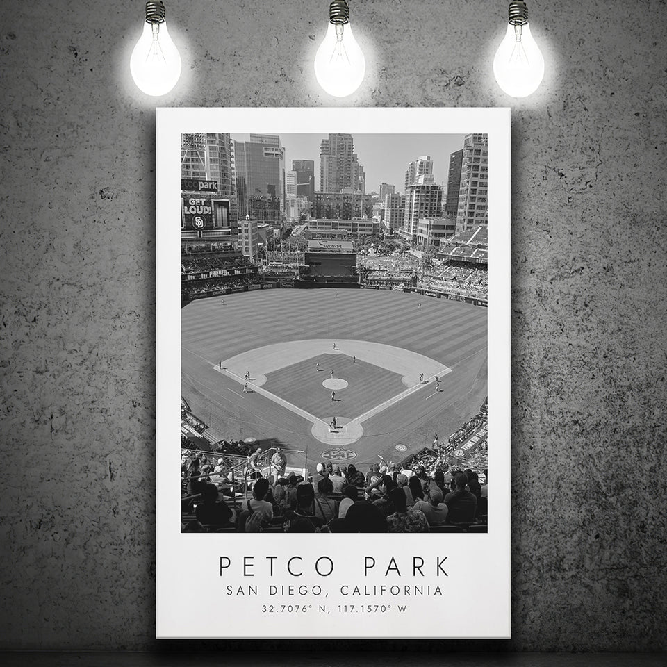 Petco Park San Diego Padres Baseball Lovers Black And White Art Canvas Prints Wall Art Home Decor