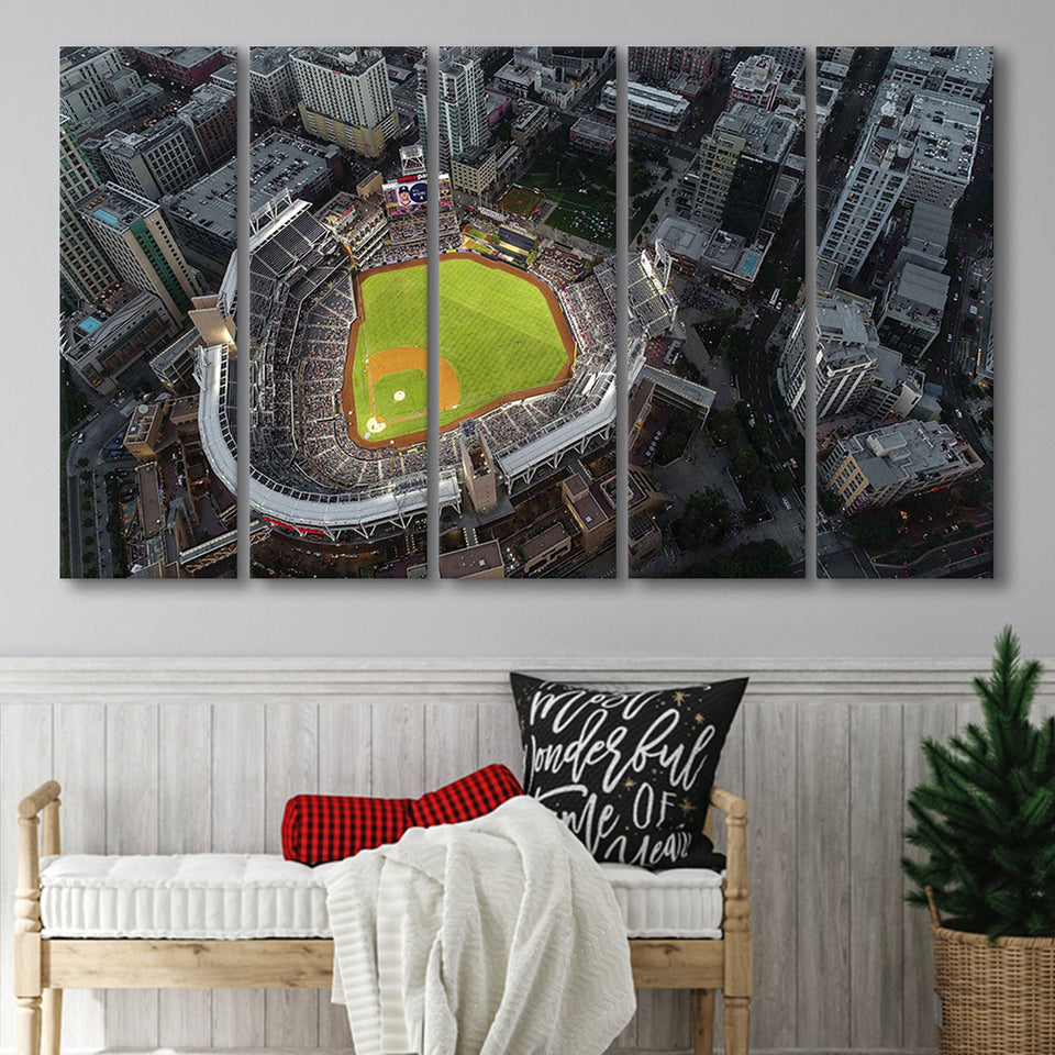 Petco Park Stadium Canvas Prints San Diego Padres Wall Art,Multi Panels B,Sport Stadium Art Prints, Fan Gift