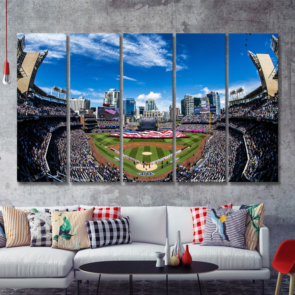 Petco Park San Diego Stadium 5 Pieces B Canvas Prints Wall Art - Painting Canvas, Multi Panel, Wall Decor, Canvas Art