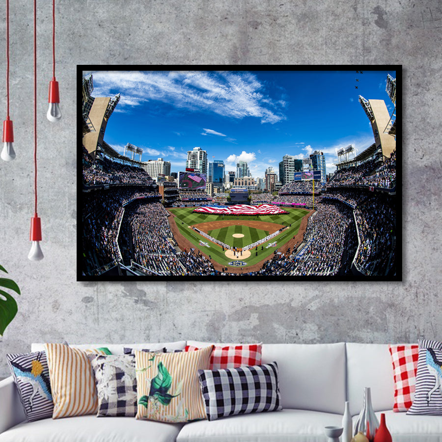 Petco Park San Diego Stadium Framed Art Prints Wall Decor - Painting Prints, Wall Art, Framed Picture, Black Frame