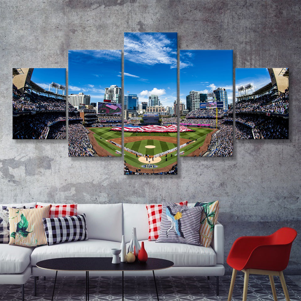 Petco Park San Diego Stadium 5 Pieces Canvas Prints Wall Art - Painting Canvas, Multi Panel, Wall Decor, Canvas Art