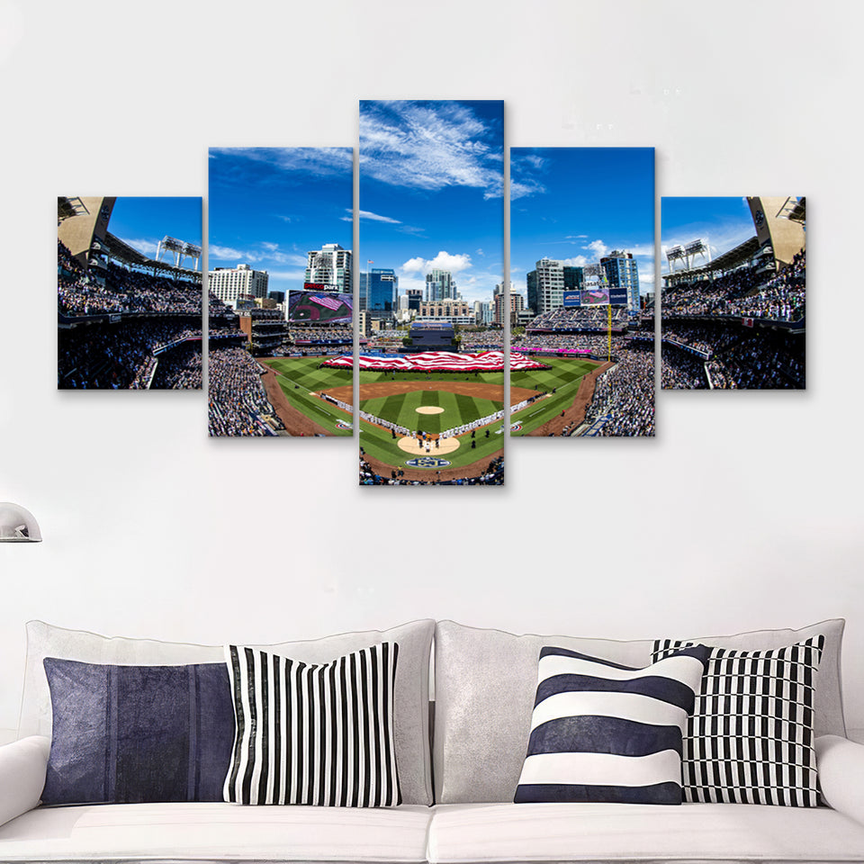 Petco Park San Diego Stadium 5 Pieces Canvas Prints Wall Art - Painting Canvas, Multi Panel, Wall Decor, Canvas Art