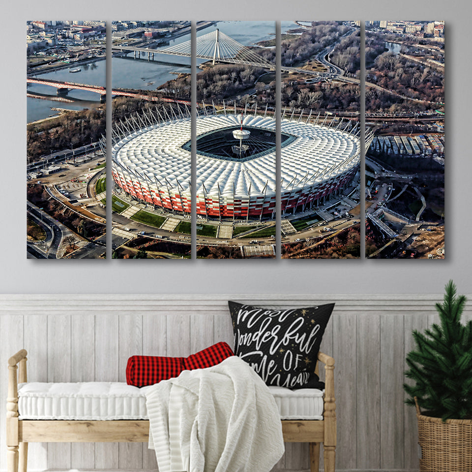 Pge Narodowy Stadium, Stadium Canvas, Sport Art, Gift for him,100 Multi Panels B, Canvas Prints Wall Art Decor