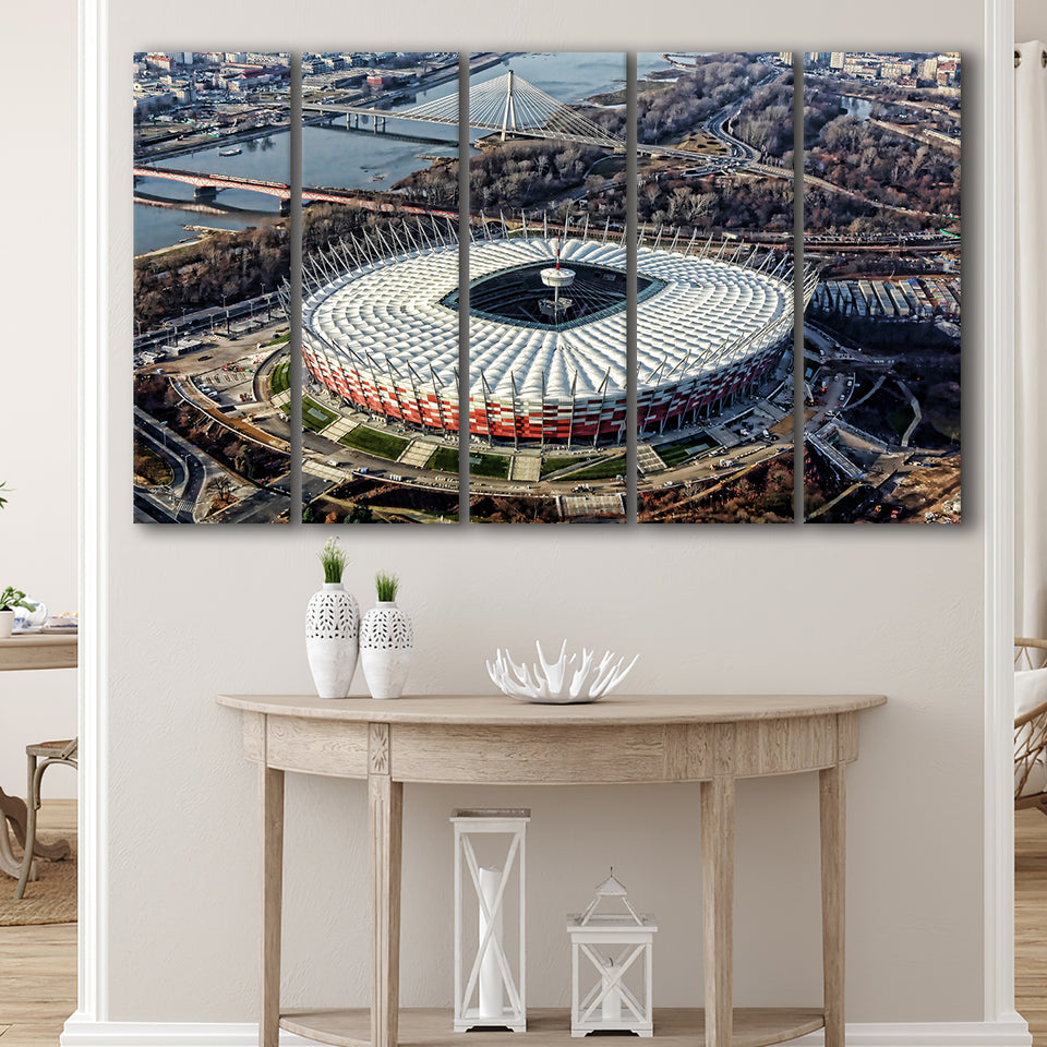 Pge Narodowy Stadium, Stadium Canvas, Sport Art, Gift for him,100 Multi Panels B, Canvas Prints Wall Art Decor