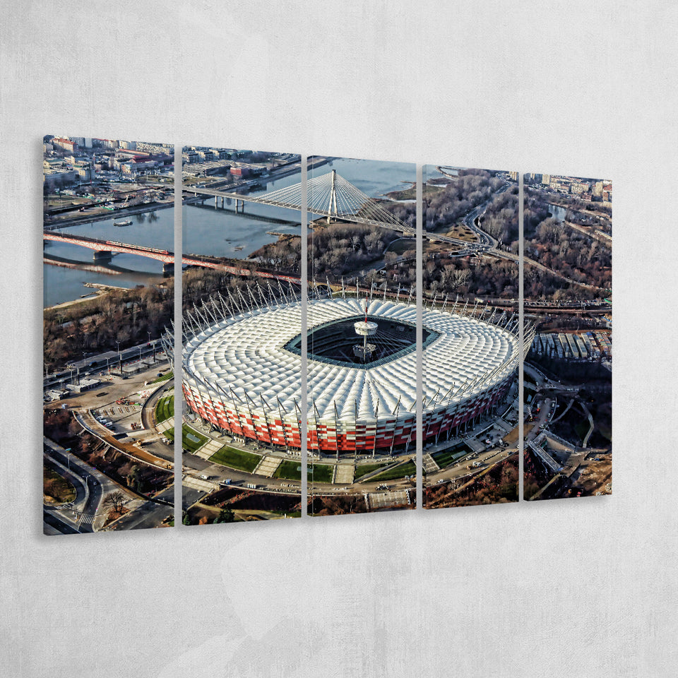 Pge Narodowy Stadium, Stadium Canvas, Sport Art, Gift for him,100 Multi Panels B, Canvas Prints Wall Art Decor