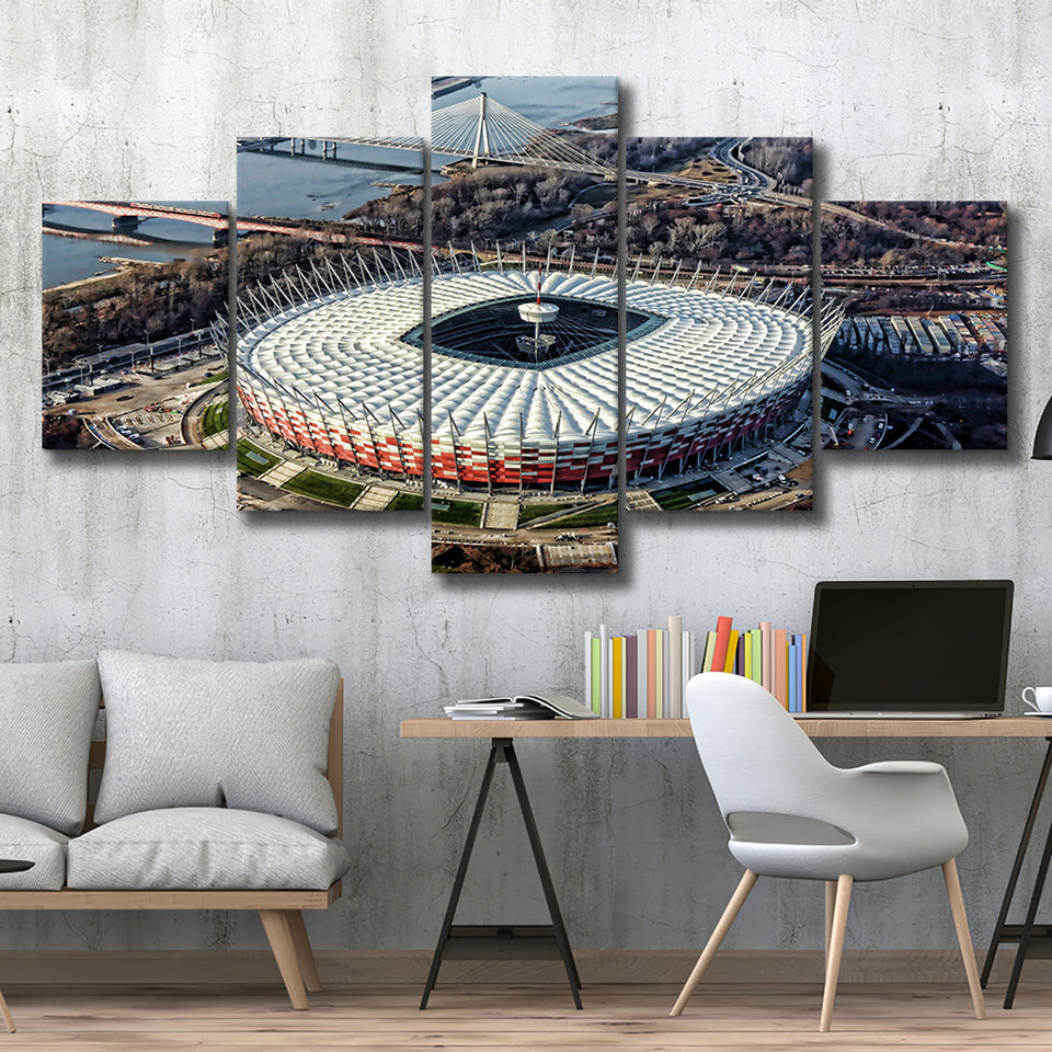 Pge Narodowy Stadium, Stadium Canvas, Sport Art, Large Canvas,V1 Multi Panels, Canvas Prints Wall Art Decor