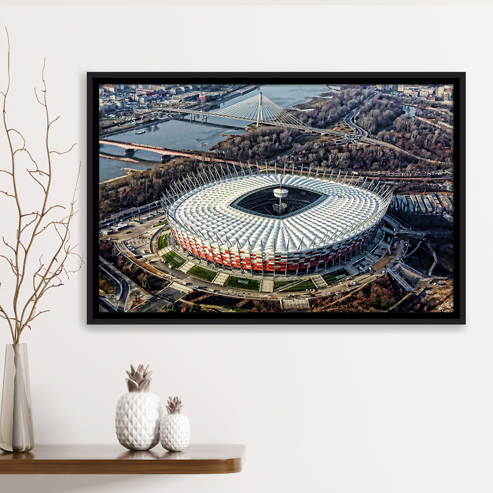 Pge Narodowy Stadium, Stadium Canvas, Sport Art, Gift for him,100 Framed Canvas Prints Wall Art Decor, Framed Picture