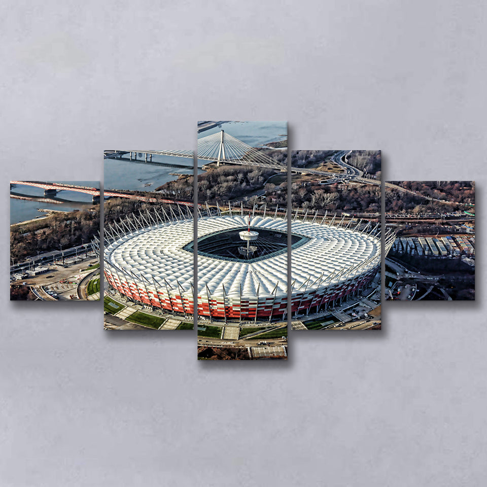 Pge Narodowy Stadium, Stadium Canvas, Sport Art, Large Canvas,V1 Multi Panels, Canvas Prints Wall Art Decor