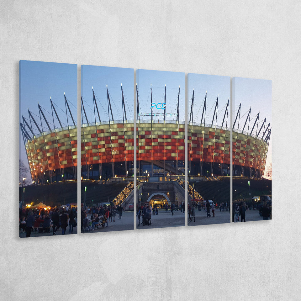 Pge Narodowy Stadium, Stadium Canvas, Sport Art, Gift for him, Multi Panels B, Canvas Prints Wall Art Decor