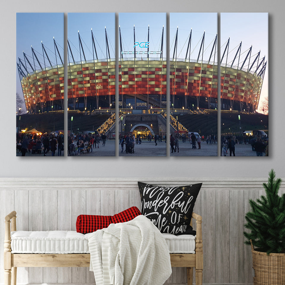 Pge Narodowy Stadium, Stadium Canvas, Sport Art, Gift for him, Multi Panels B, Canvas Prints Wall Art Decor