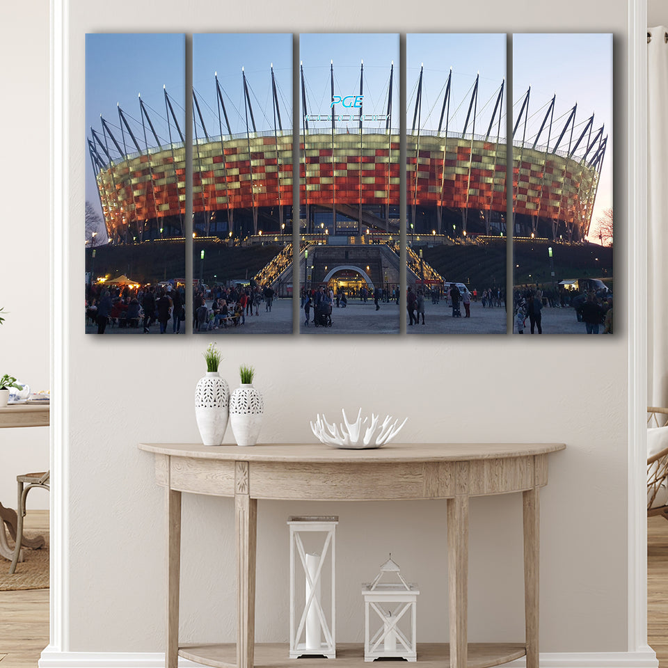 Pge Narodowy Stadium, Stadium Canvas, Sport Art, Gift for him, Multi Panels B, Canvas Prints Wall Art Decor