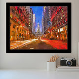 Philadelphia Pennsylvania Usa Downtown City Hall City Art Watercolor Framed Art Prints Wall Art Decor,Framed Picture