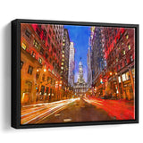 Philadelphia Pennsylvania Usa Downtown City Hall City Art Watercolor Framed Canvas Prints Wall Art Home Decor,Floating Frame