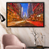 Philadelphia Pennsylvania Usa Downtown City Hall City Art Watercolor Framed Canvas Prints Wall Art Home Decor,Floating Frame