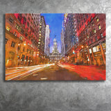 Philadelphia Pennsylvania Usa Downtown City Hall City Art Watercolor Canvas Prints Wall Art Home Decor, Large Canvas