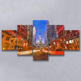 Philadelphia Pennsylvania Usa Downtown City Hall 5 Pieces Mixed Canvas Prints Wall Art Home Decor