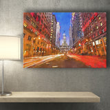 Philadelphia Pennsylvania Usa Downtown City Hall City Art Watercolor Canvas Prints Wall Art Home Decor, Large Canvas
