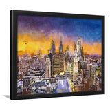 Philadelphia Pennsylvania Usa Downtown City Skyline City Art Watercolor Framed Art Prints Wall Art Decor,Framed Picture