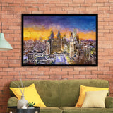 Philadelphia Pennsylvania Usa Downtown City Skyline City Art Watercolor Framed Art Prints Wall Art Decor,Framed Picture