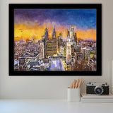Philadelphia Pennsylvania Usa Downtown City Skyline City Art Watercolor Framed Art Prints Wall Art Decor,Framed Picture