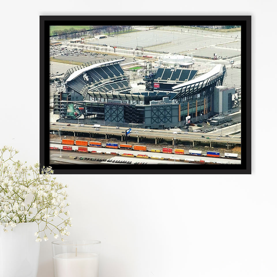 Philadelphia Eagles Stadium Framed Canvas Prints Lincoln Financial Field Wall Art,Sport Stadium Art Prints, Fan Gift