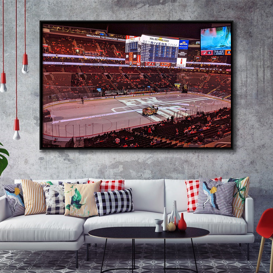 Philadelphia Flyers Stadium Framed Canvas Prints Wells Fargo Center Wall Art,Sport Stadium Art Prints, Fan Gift