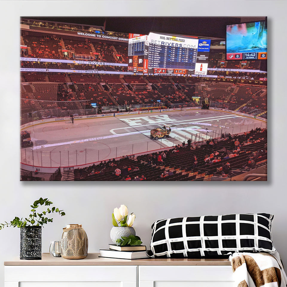 Philadelphia Flyers Stadium Canvas Prints Wells Fargo Center Wall Art,Sport Stadium Art Prints, Fan Gift, Wall Decor